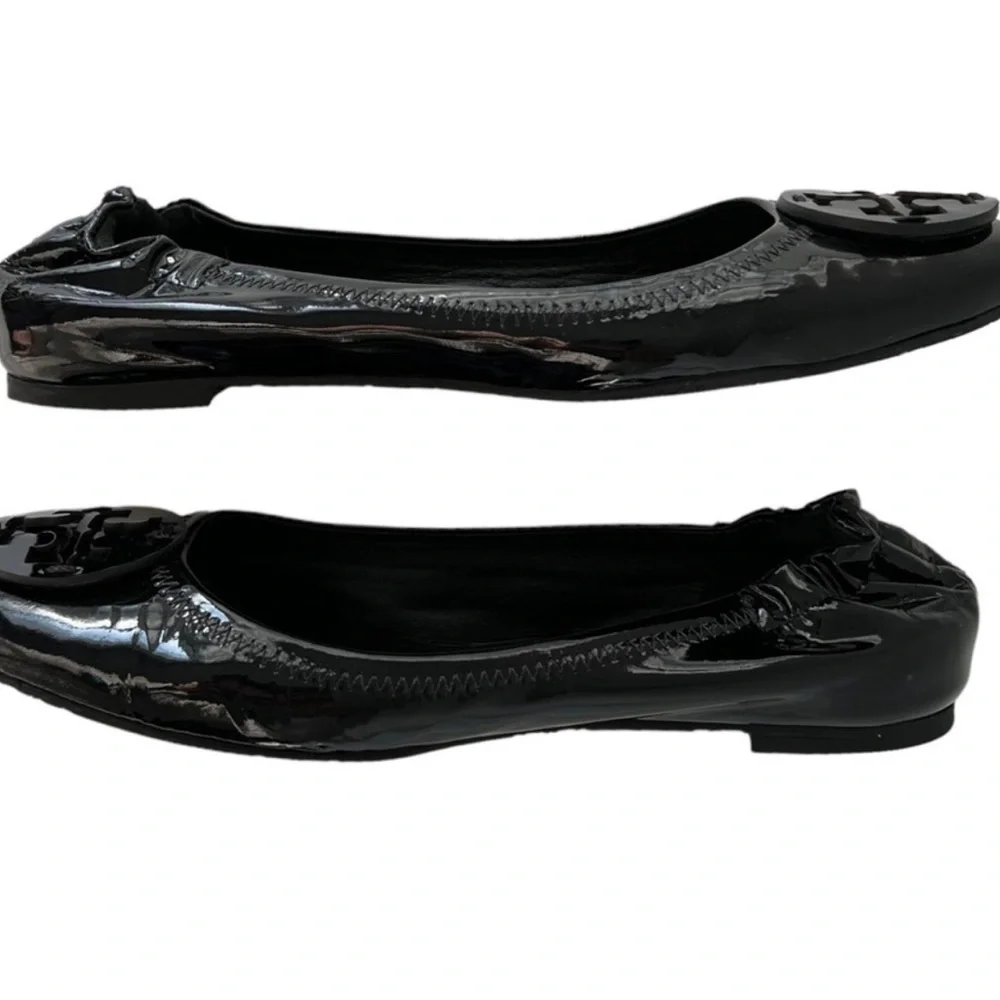 Tory Burch Reva Patent Leather Ballet Flats Shoes